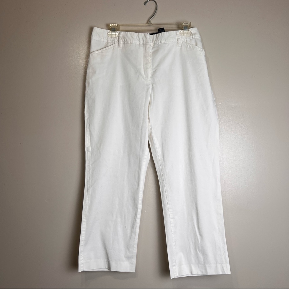 Hillard & Hanson Casuals White Cropped Pants Size 14, EUC